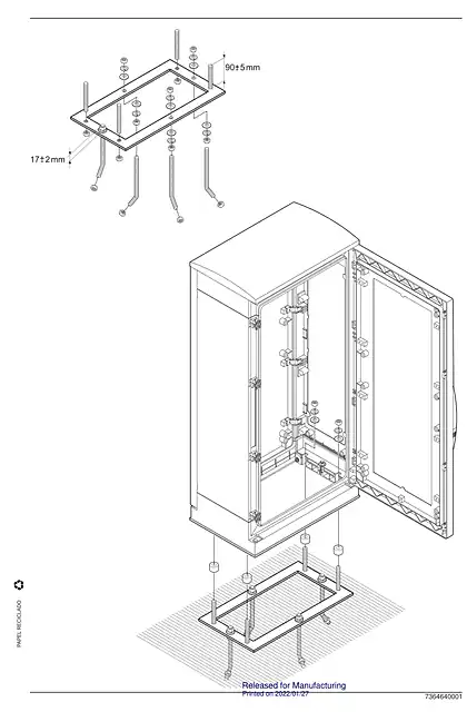schneider施耐德Metalic floor-fixing frame for PLAZ-PLAZT Instruction Sheet